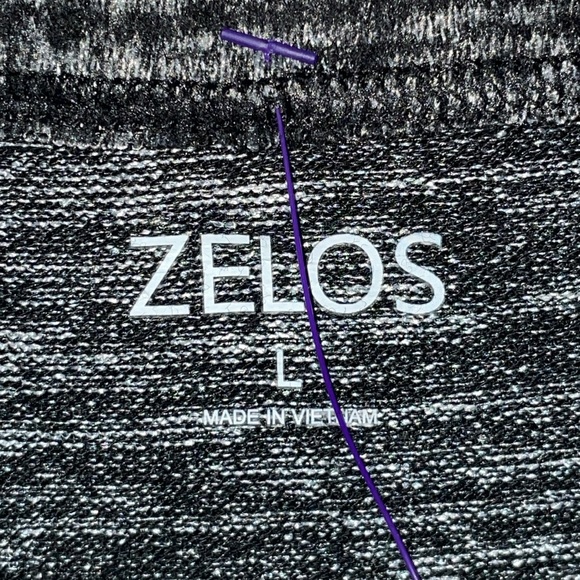 •ZELOS•MARBLED BLACK/GRAY LONG SLEEVE OPEN BACK HACCI KNIT TOP SIZE LARGE EUC - Picture 11 of 12